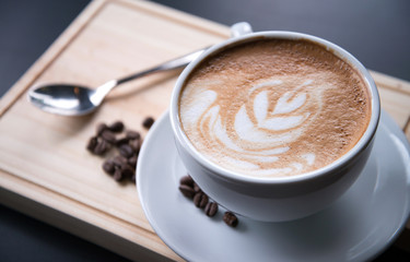 Latte Art coffee in coffee shop