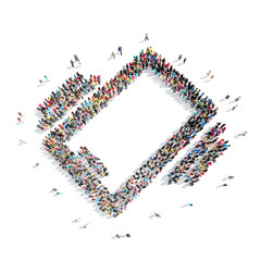 people in the shape of a smartphone.