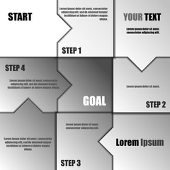 217 Square and space for each step to goal