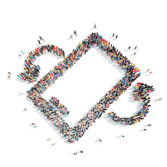 people in the shape of a smartphone.