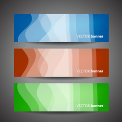 Set vector progress designer banners with waves / variations in color. Product choice or versions.