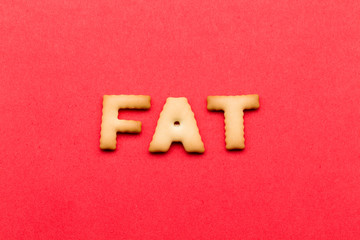 Fat cookies over the red background