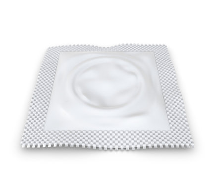 Condom isolated on white background,