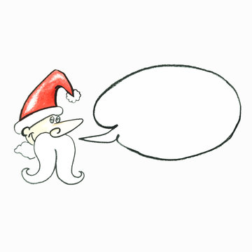 santaclaus with dialog speech painting background