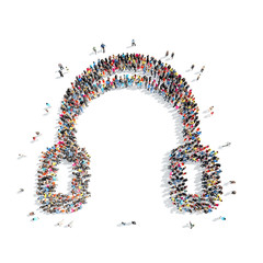  people in the shape of headphones.