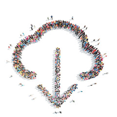 people in the shape of clouds.