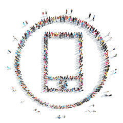 people in the shape of a smartphone.