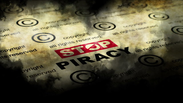 Stop Piracy Grunge Concept