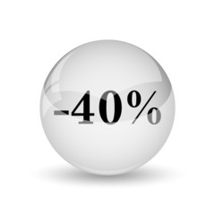 40 percent discount icon