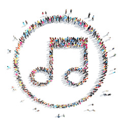 people in the shape of a note.