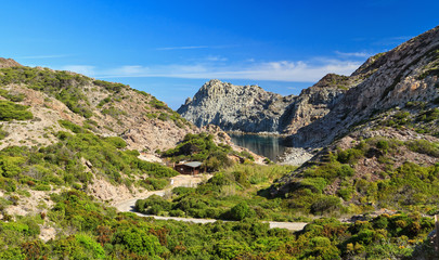 Fototapeta na wymiar Calafico bay in San Pietro isle, Sardinia, Italy