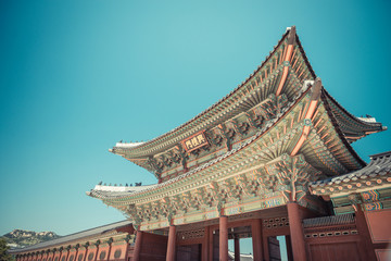 Obraz premium Heungnyemun Gate in Gyeongbokgung Palace in Seoul South Korea