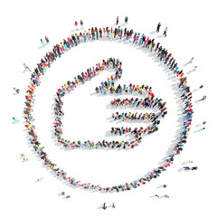 people in the shape of a hand.