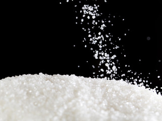 sugar on a black background