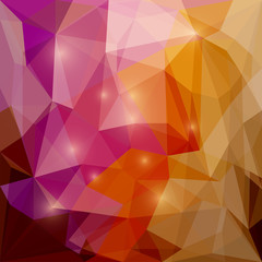 Abstract bright polygonal triangular background with glaring lights