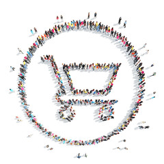 people in the shape of trolleys.