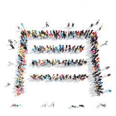 people in the shape of abstract symbols.