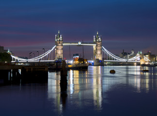 Famous Tower Bridge by night, London, England, United Kingdom