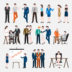 Fototapeta na wymiar Business Peoples acting in workplace - Vector Illustration, Graphic Design Editable For Your Design. 