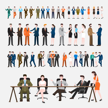 Business Peoples acting in workplace - Vector Illustration, Graphic Design Editable For Your Design.

