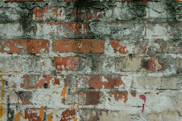 Texture. Brick. Wall. A background with attritions and cracks