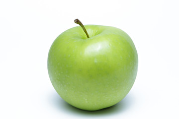 Green apple on white background
