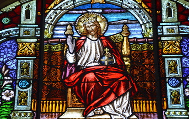 Lord Jesus colorful stained glass
