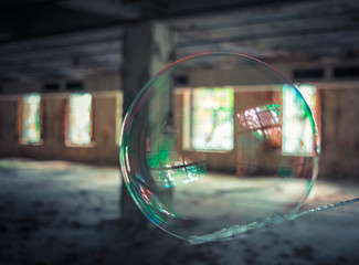 soapbubble in an old factory