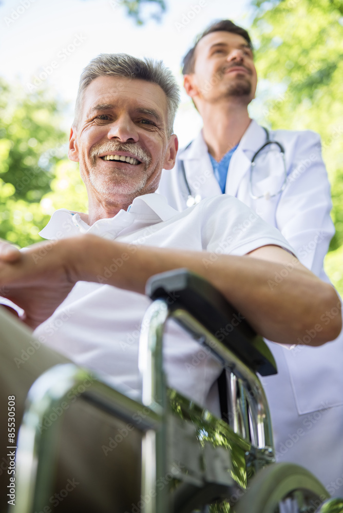 Sticker old man at hospital