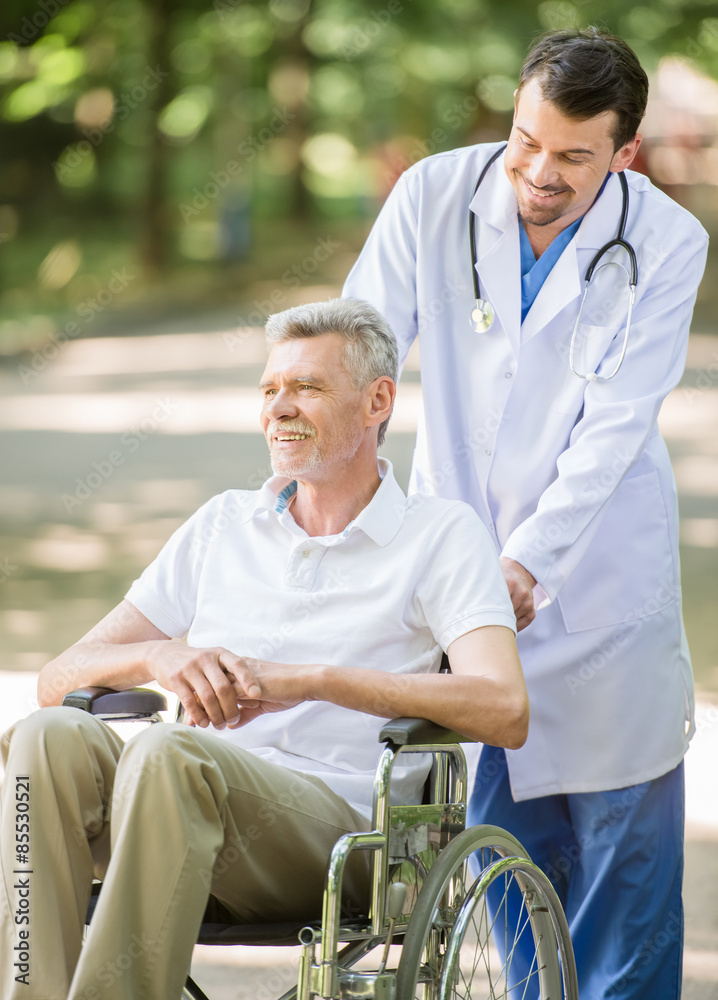 Canvas Prints old man at hospital