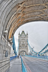 Fototapeta na wymiar Famous Tower Bridge, London, England, United Kingdom, HDR image
