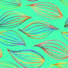 Colorful rainbow leaf vector seamless pattern texture background