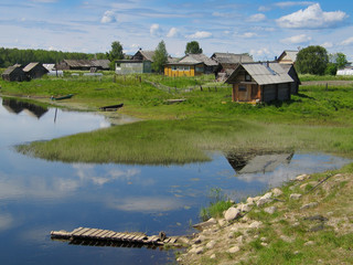 Fototapeta na wymiar Small village Kindasovo, Karelia, Russia