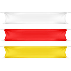 White, Red and Yellow Blank Empty Banners