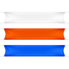 White, Red and Blue Blank Empty Banners