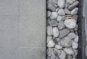 Gray Square Pavement with gravel