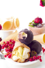 ice cream conewith fresh berries