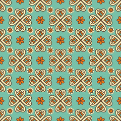 Ethnic floral seamless pattern