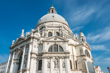Fototapeta na wymiar Veiw at Basilica di Santa Maria della Salute, Venice, Italy