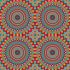 Ethnic floral seamless pattern