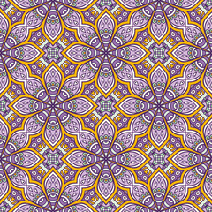 Ethnic floral seamless pattern