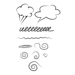 Set of hand-drawn vector elements