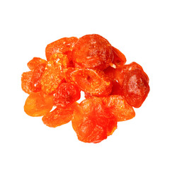Dried kumquat isolated on white background.