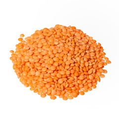 Lentils isolated on white.