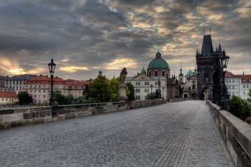 Naklejka na ściany i meble Historic Charles Bridge in Prague, Czech Republic