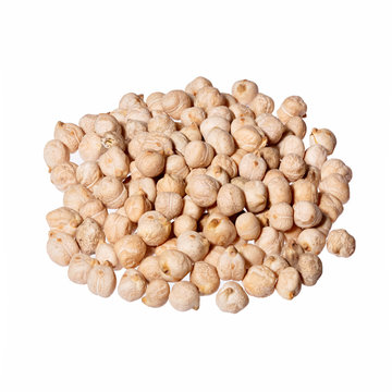 A lot of chickpea on white background.