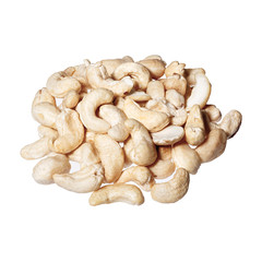 Cashew nuts isolated on white background.