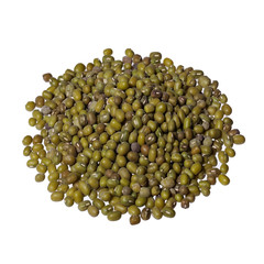 Pile of mung beans isolated on white