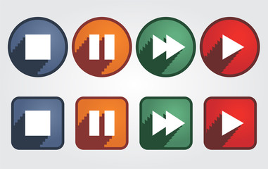 Set of different media icons. Vector