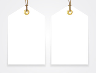 Blank sale tags mock up set.